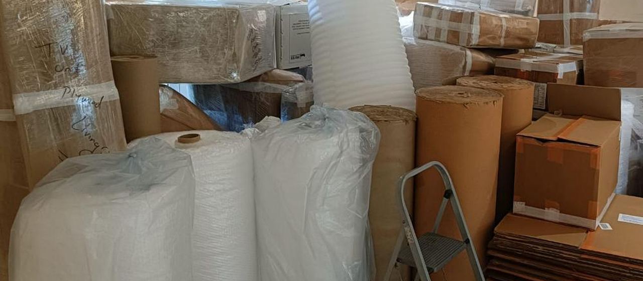 Household goods packed for a move